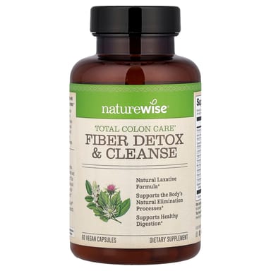 Клетчатка NatureWise Total Colon Care® Detox & Cleanse, 60 растительных капсул