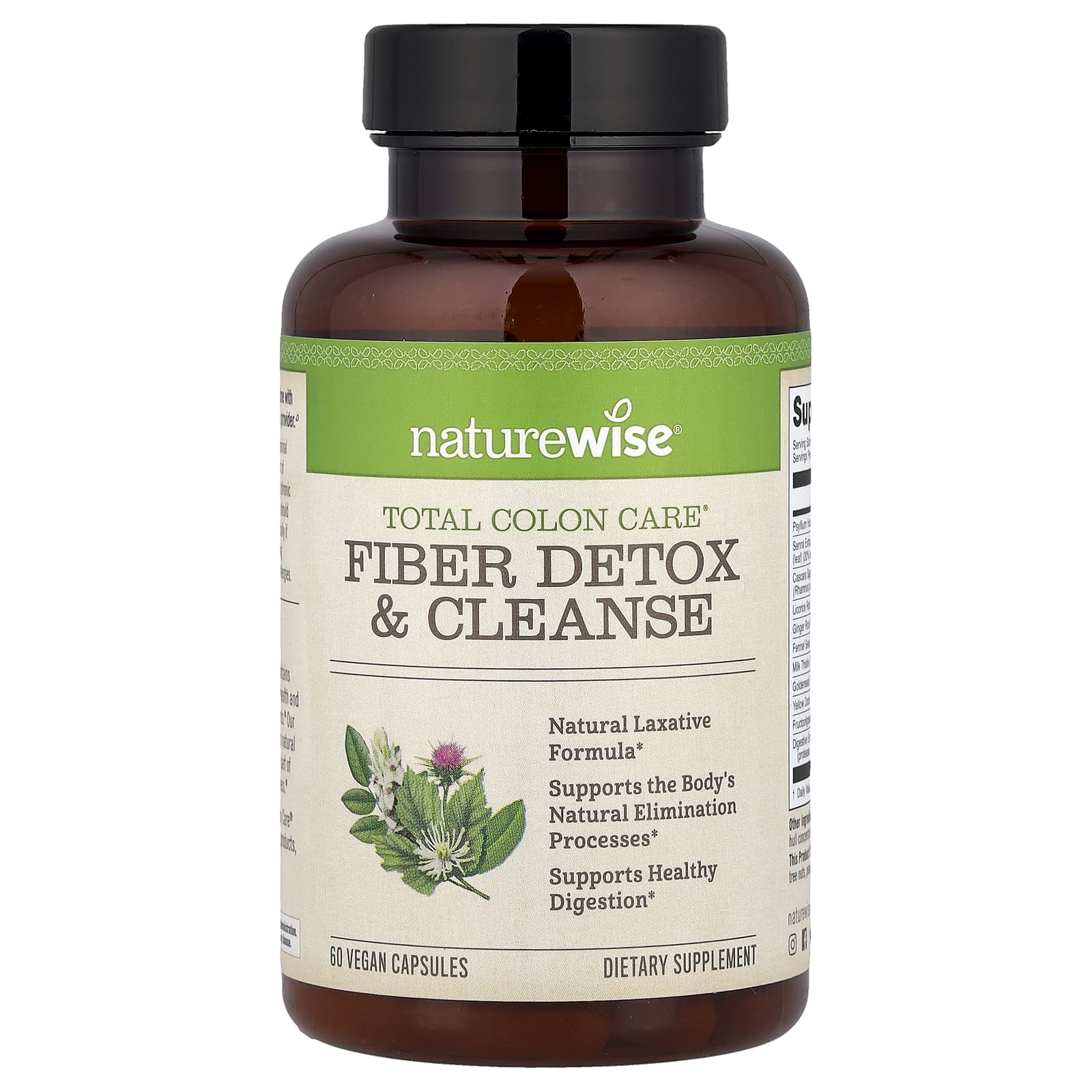 Клетчатка NatureWise Total Colon Care® Detox & Cleanse, 60 растительных капсул