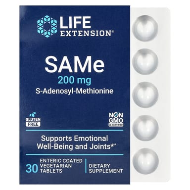 SAMe Life Extension S-Adenosyl-Methionine 30 Vegetarian Tablets, 200 мг, таблетки