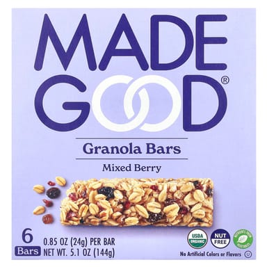 Гранола MadeGood Bars, вкус Mixed Berry, 24 г, 6 шт., батончик