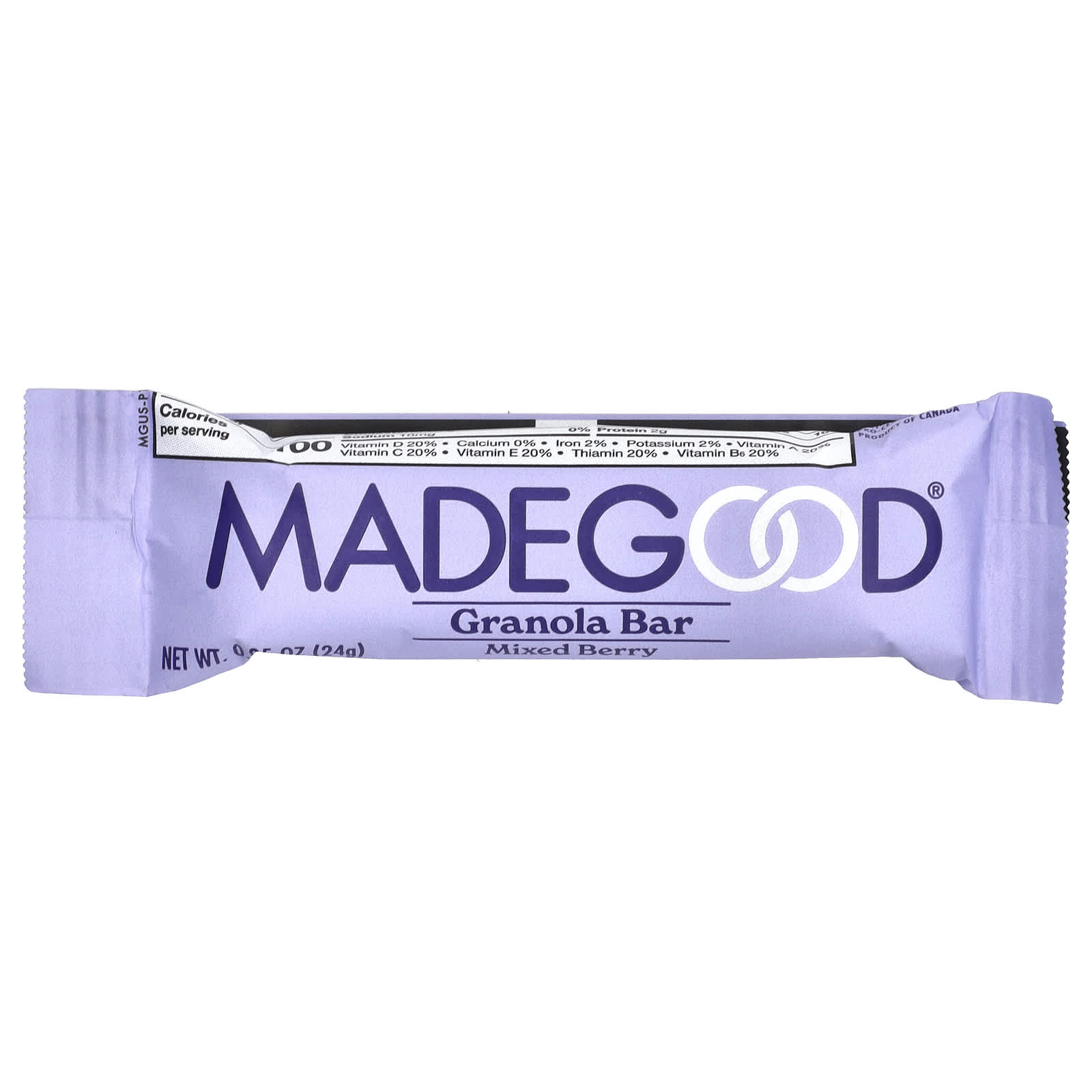 Гранола MadeGood Bars, вкус Mixed Berry, 24 г, 6 шт., батончик — фото 3