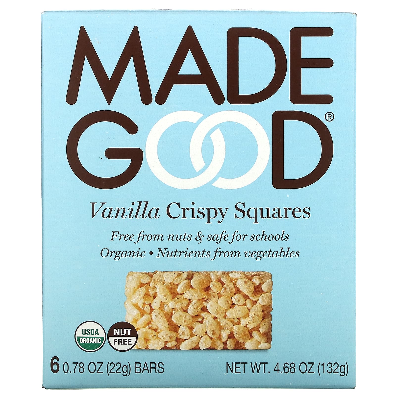 Хрустящие батончики MadeGood, Ваниль, 6 батончиков, 22 г каждый — фото 2