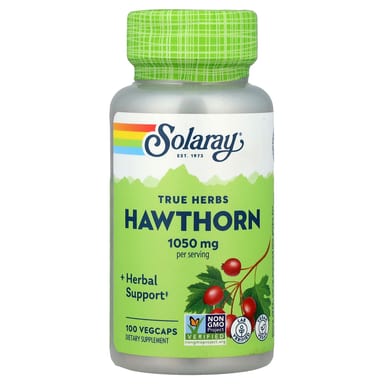 Ягоды боярышника Solaray True Herbs, 525 мг, 100 растительных капсул