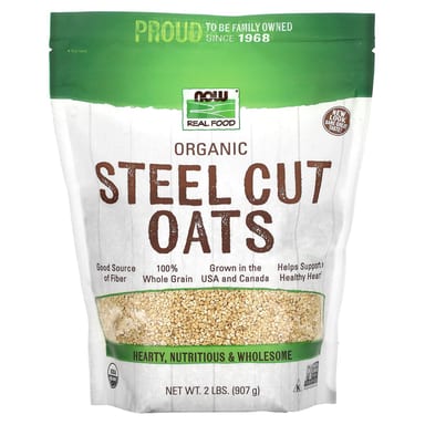 Овсяная крупа steel cut NOW Foods Steel Cut Oats, 907 г