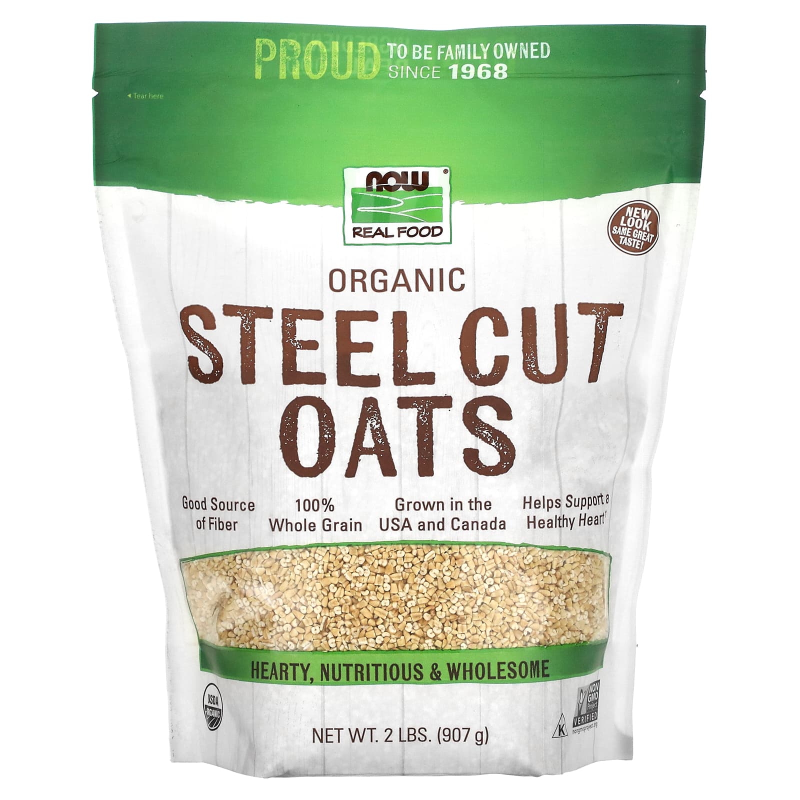 Овсяная крупа steel cut NOW Foods Steel Cut Oats, 907 г