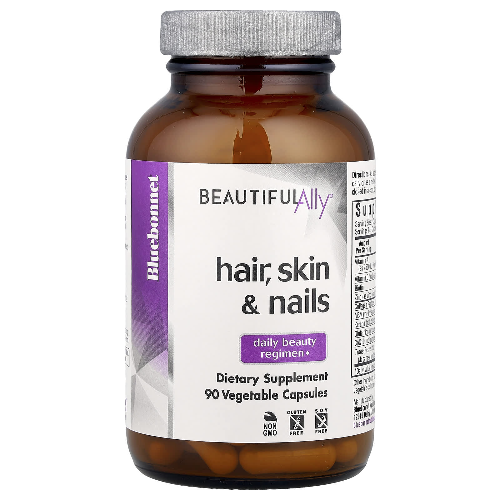 Комплекс Beautiful Ally Bluebonnet Nutrition® Skin & Nails, оттенок Hair, 90 растительных капсул