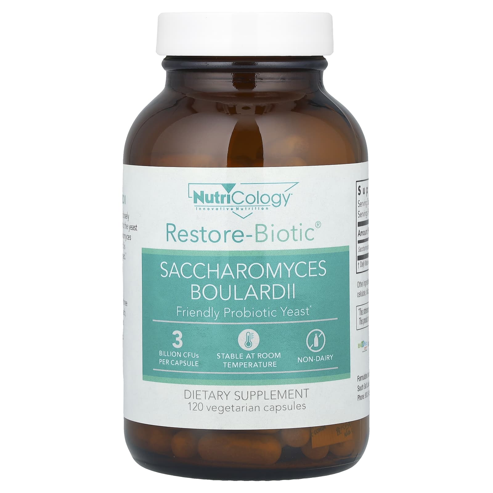 Saccharomyces Boulardii MOS Nutricology Restore-Biotic®, 150 мг, 120 растительных капсул