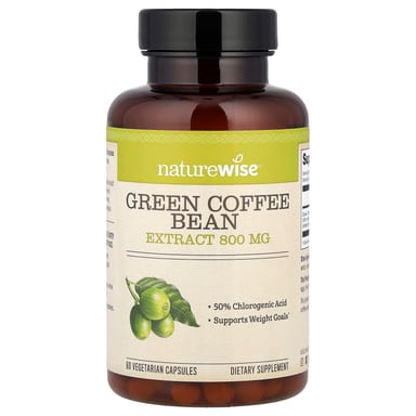 Кофе NatureWise Green Bean Extract, 800 мг, 60 растительных капсул