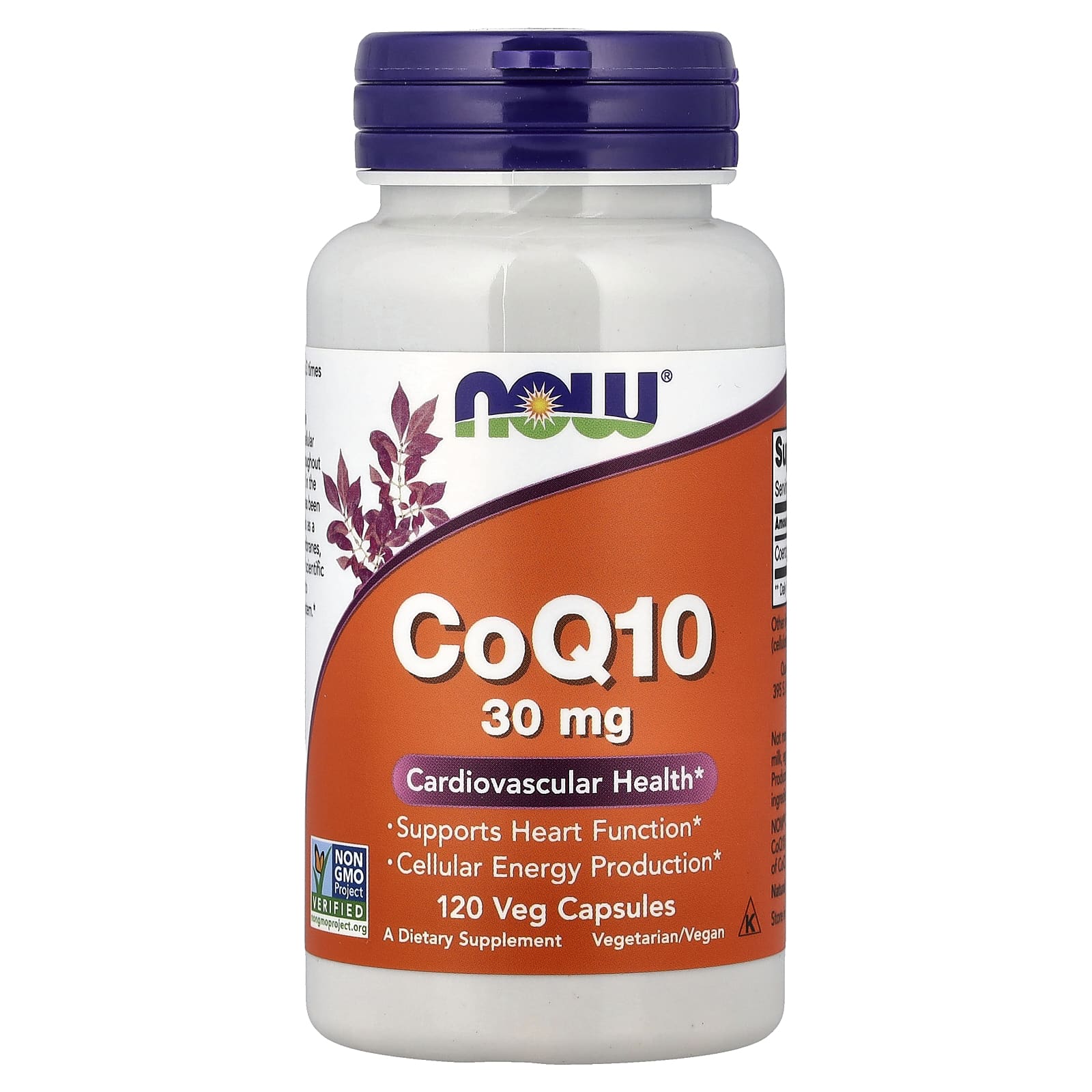 Коэнзим Q10 NOW Foods, 30 мг, 120 растительных капсул