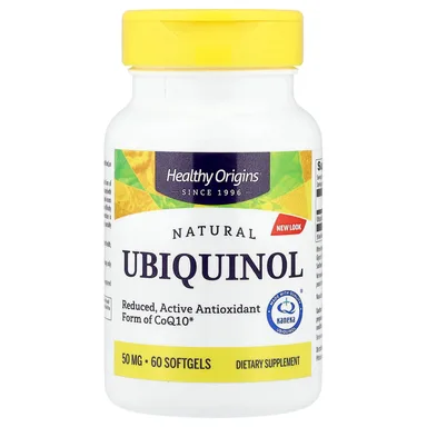 Фото товара: Убихинол Healthy Origins Natural, 50 мг, 60 мягких капсул