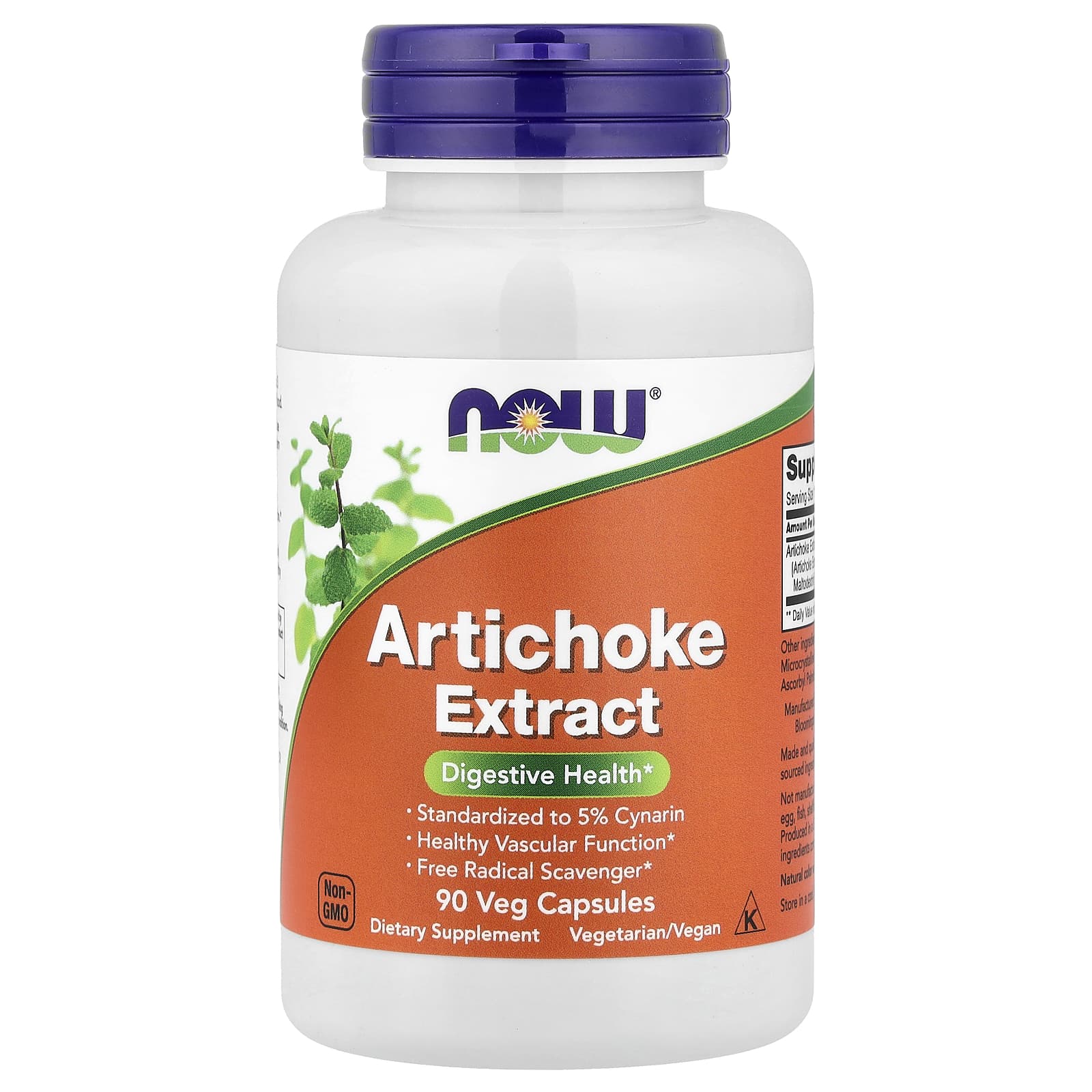 Артишок NOW Foods Extract, 450 мг, 90 растительных капсул