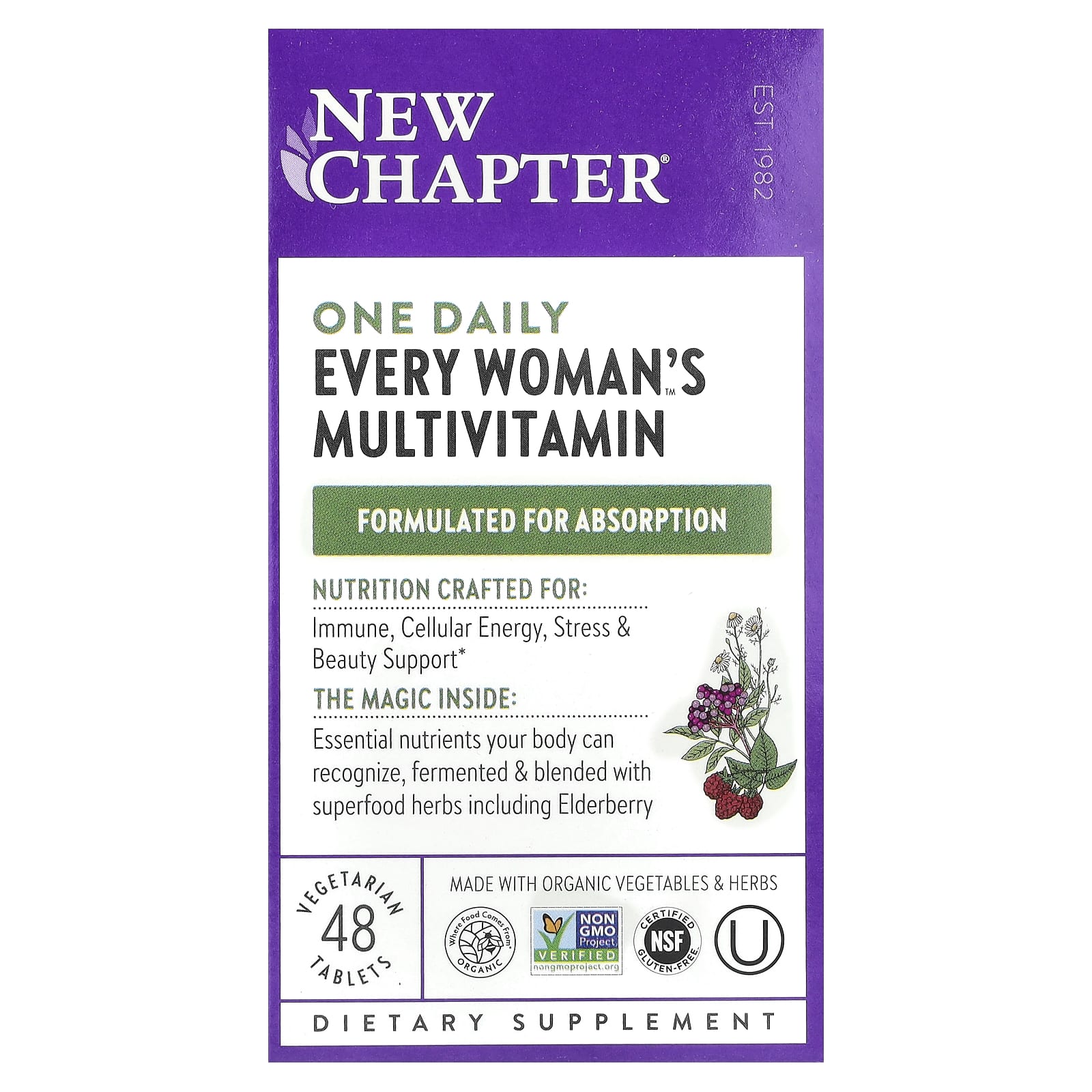 Женские мультивитамины New Chapter One Daily Every Woman's™ Multivitamin, 48 растительных таблеток — фото 2