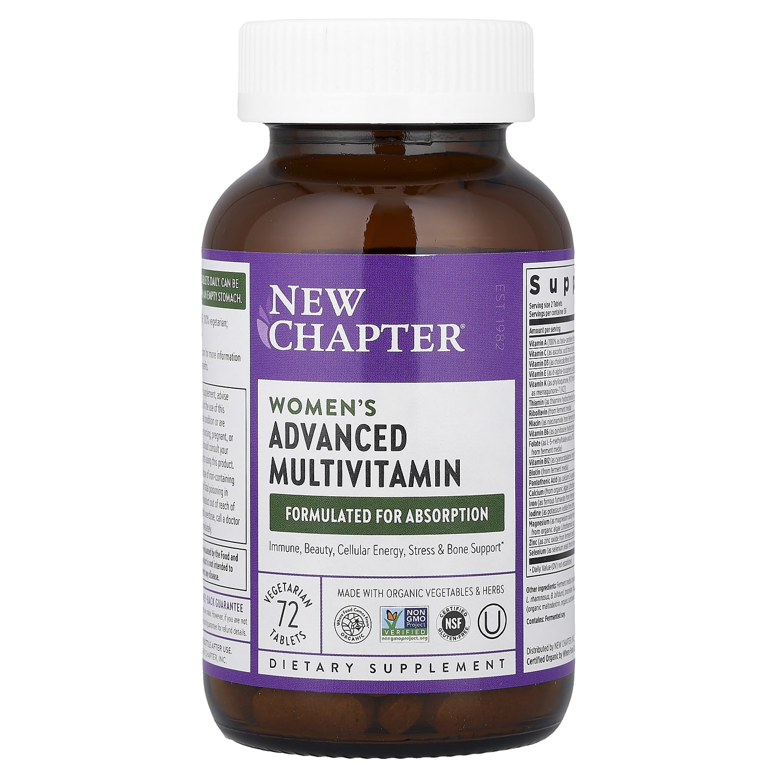 Женские мультивитамины New Chapter Women's Advanced, 72 растительных таблеток