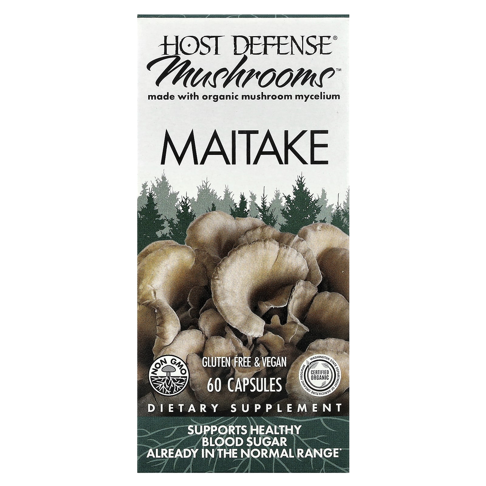 Грибной комплекс Host Defense™, оттенок Maitake, 60 капсул