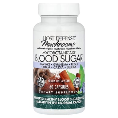 Грибной комплекс Host Defense™ MycoBotanicals® Blood Sugar, 60 капсул