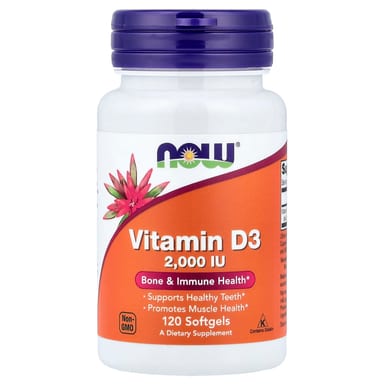 Витамин D3 NOW Foods, 2000 МЕ, 120 мягких капсул
