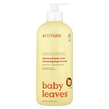 Детский гель для душа ATTITUDE Baby Leaves™ Shampoo & Pear Nectar, 473 мл