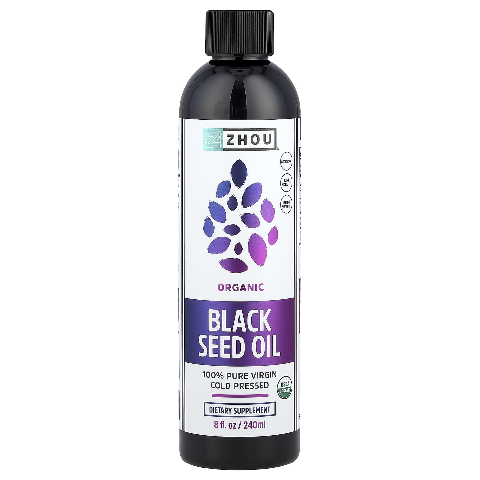 Масло черного тмина Zhou Nutrition Organic, 240 мл