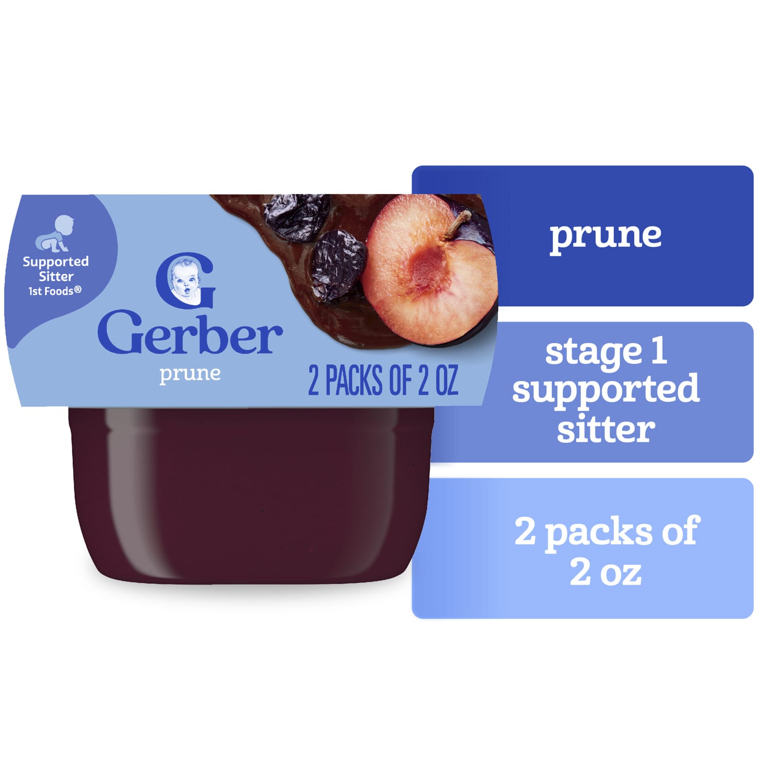 Детское питание Gerber, 1st Foods®, слива, 2 упаковки по 56 г — фото 3