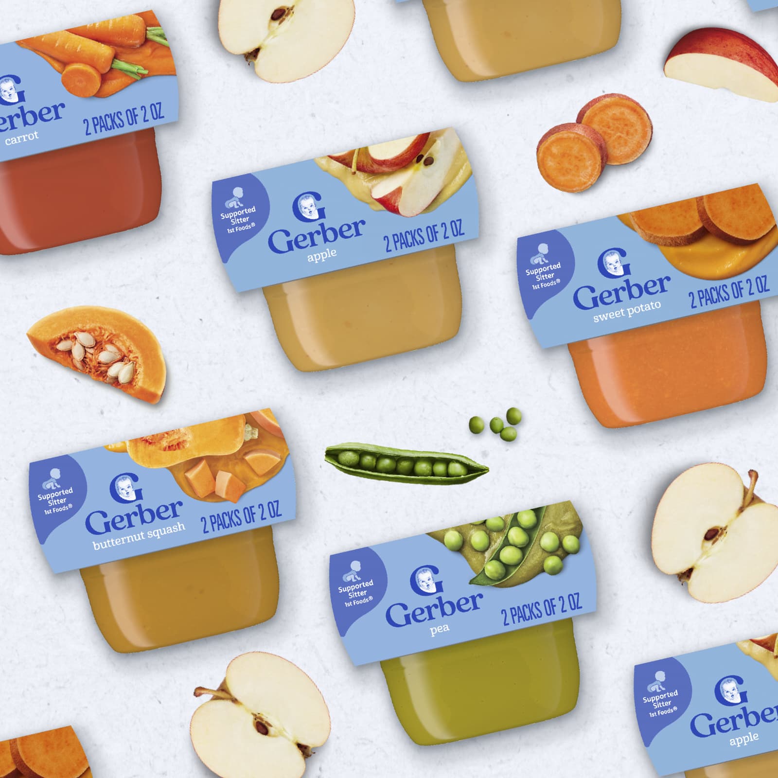 Детское питание Gerber, 1st Foods®, слива, 2 упаковки по 56 г — фото 5
