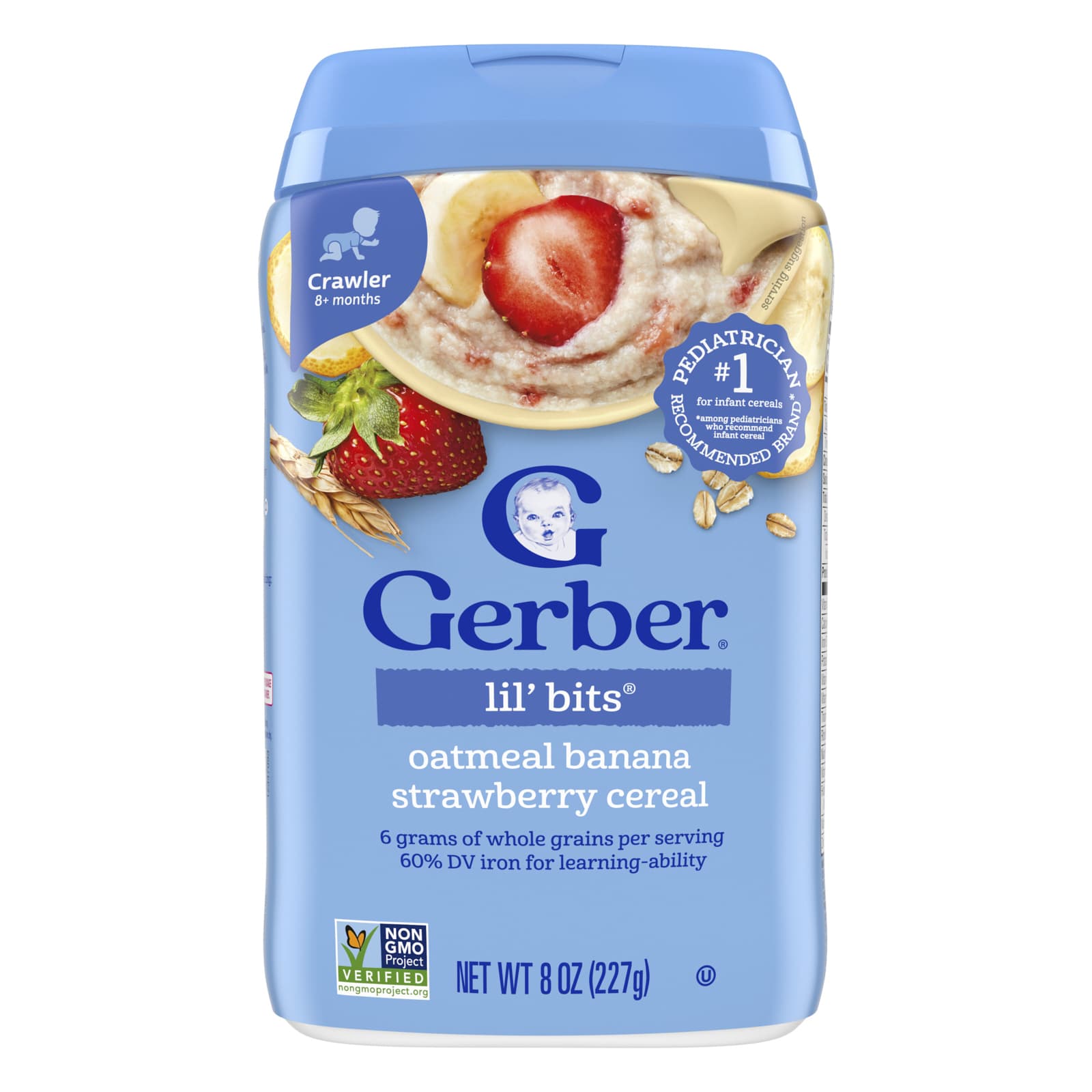 Овсянка Gerber Lil' Bits® Cereal 8+ Months Banana Strawberry, 227 г — фото 2