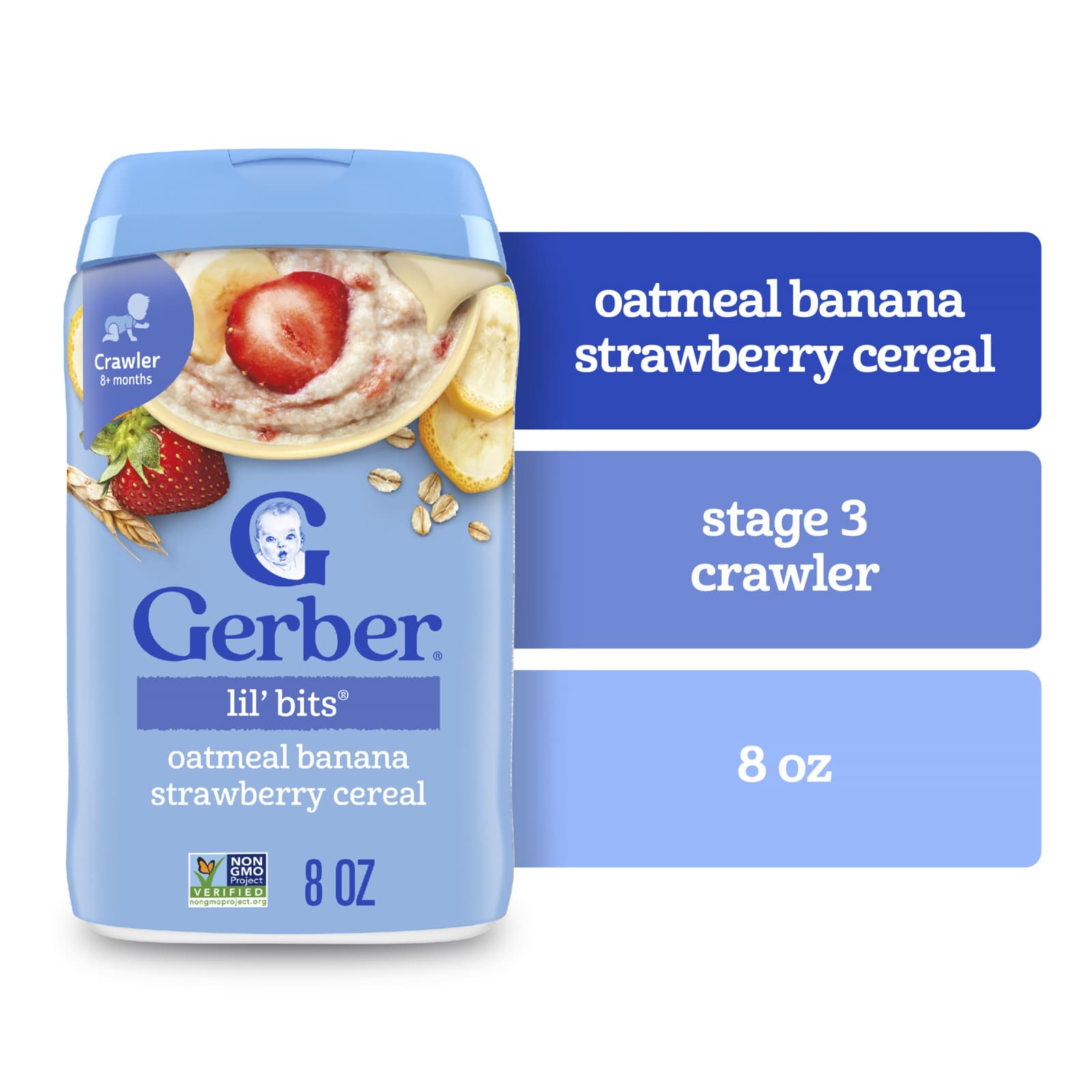 Овсянка Gerber Lil' Bits® Cereal 8+ Months Banana Strawberry, 227 г — фото 3