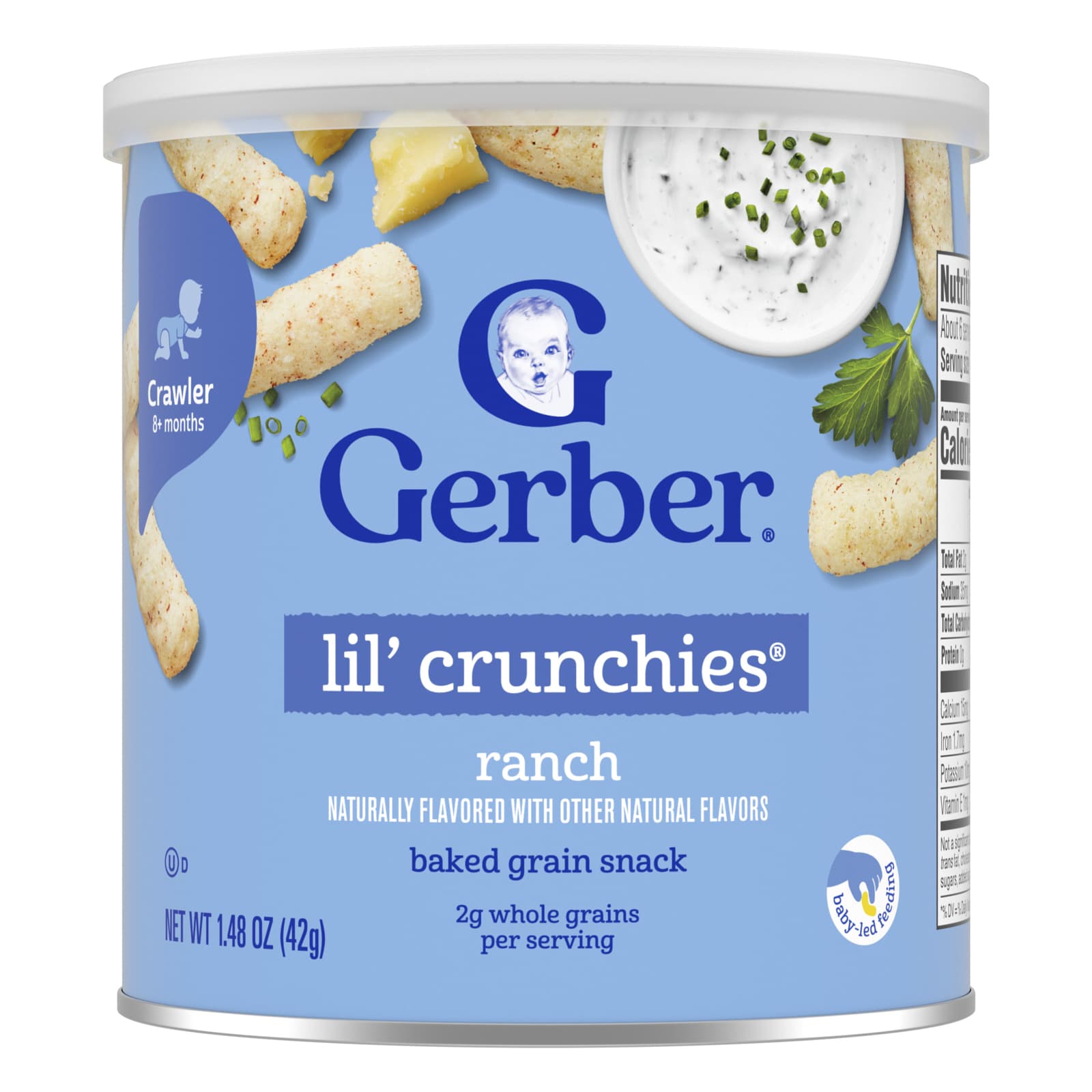 Снек Gerber Snacks for Baby Lil' Crunchies® Baked Grain 8+ Months, оттенок Ranch, 42 г