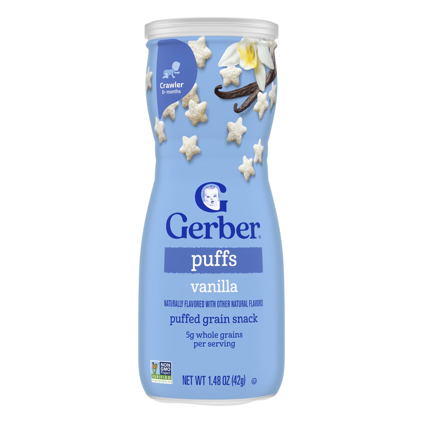 Снек Gerber Puffs Puffed Grain 8+ Months, вкус Vanilla, 42 г