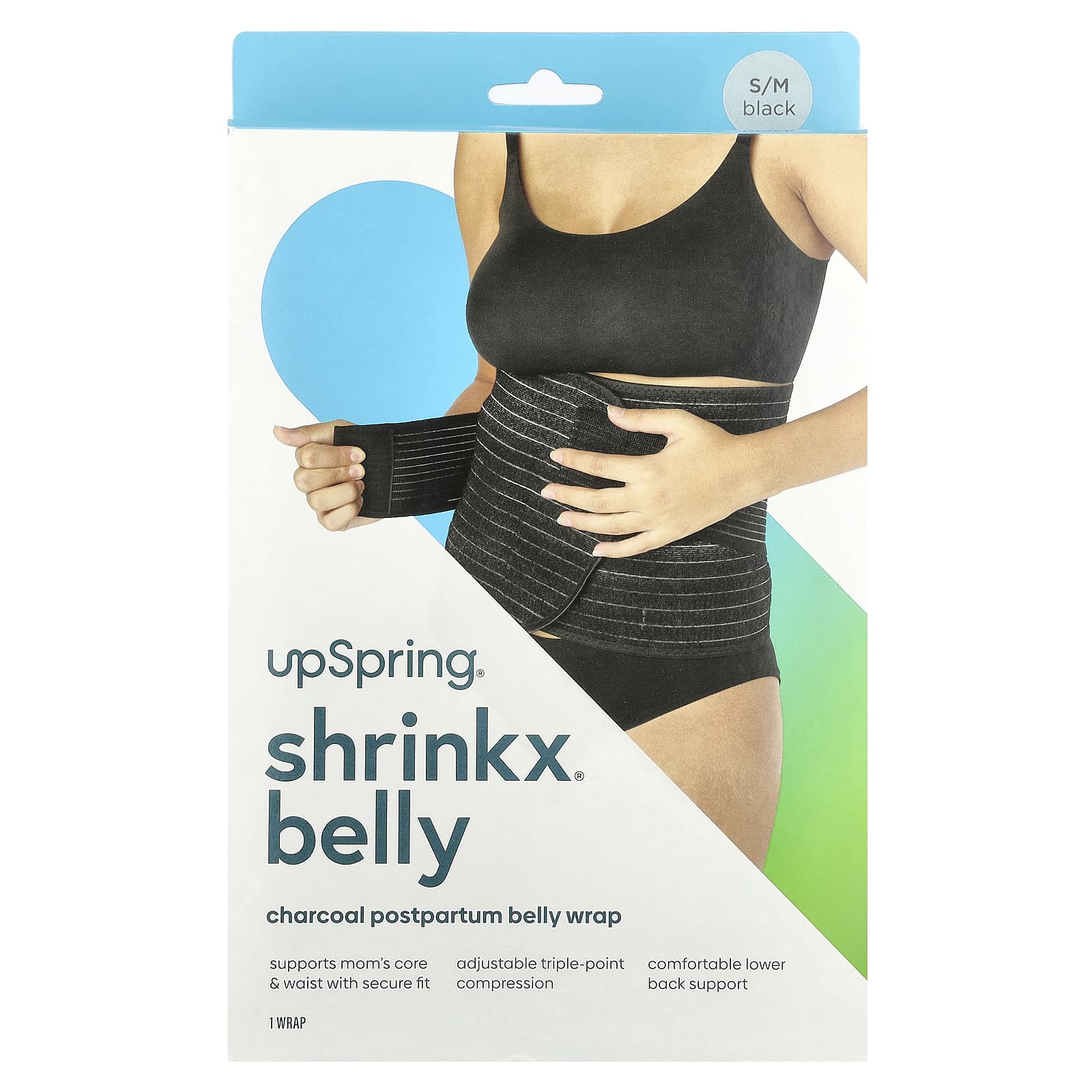 Послеродовой бандаж UpSpring Shrinkx Belly® Charcoal Size S/M, оттенок Black, 1 шт. — фото 2