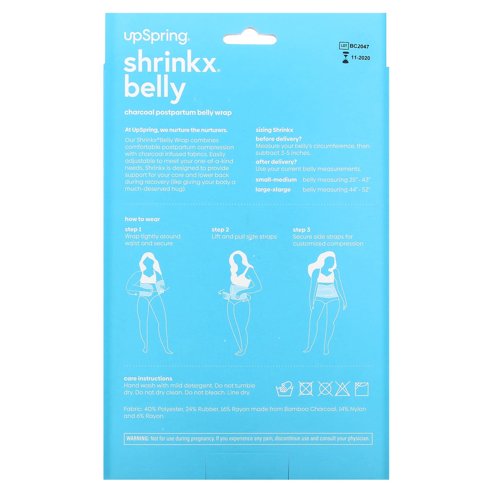 Послеродовой бандаж UpSpring Shrinkx Belly Charcoal Size L/XL, оттенок Black, 1 шт. — фото 4