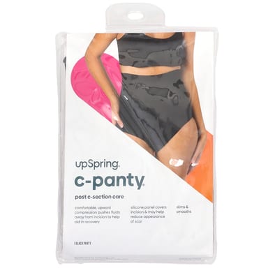 Бельё после кесарева сечения UpSpring C-Panty® Post C-Section Care With Silicon Panel High Waist Small/Medium, оттенок Black, 1 шт.
