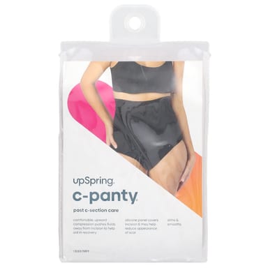 Бельё после кесарева сечения UpSpring C-Panty® Post C-Section Care With Silicon Panel High Waist 1X/2X, оттенок Black, 1 шт.