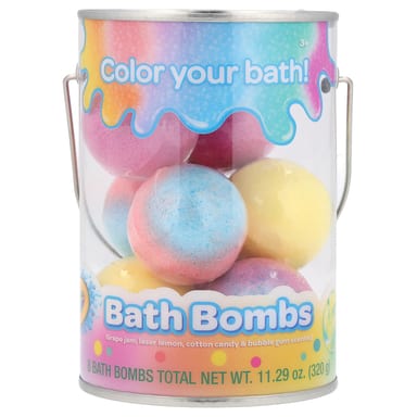 Джем Crayola Bath Bombs 3+ Grape Laser Lemon Cotton Candy & Bubble Gum Scented 8 Bath Bombs, 320 г
