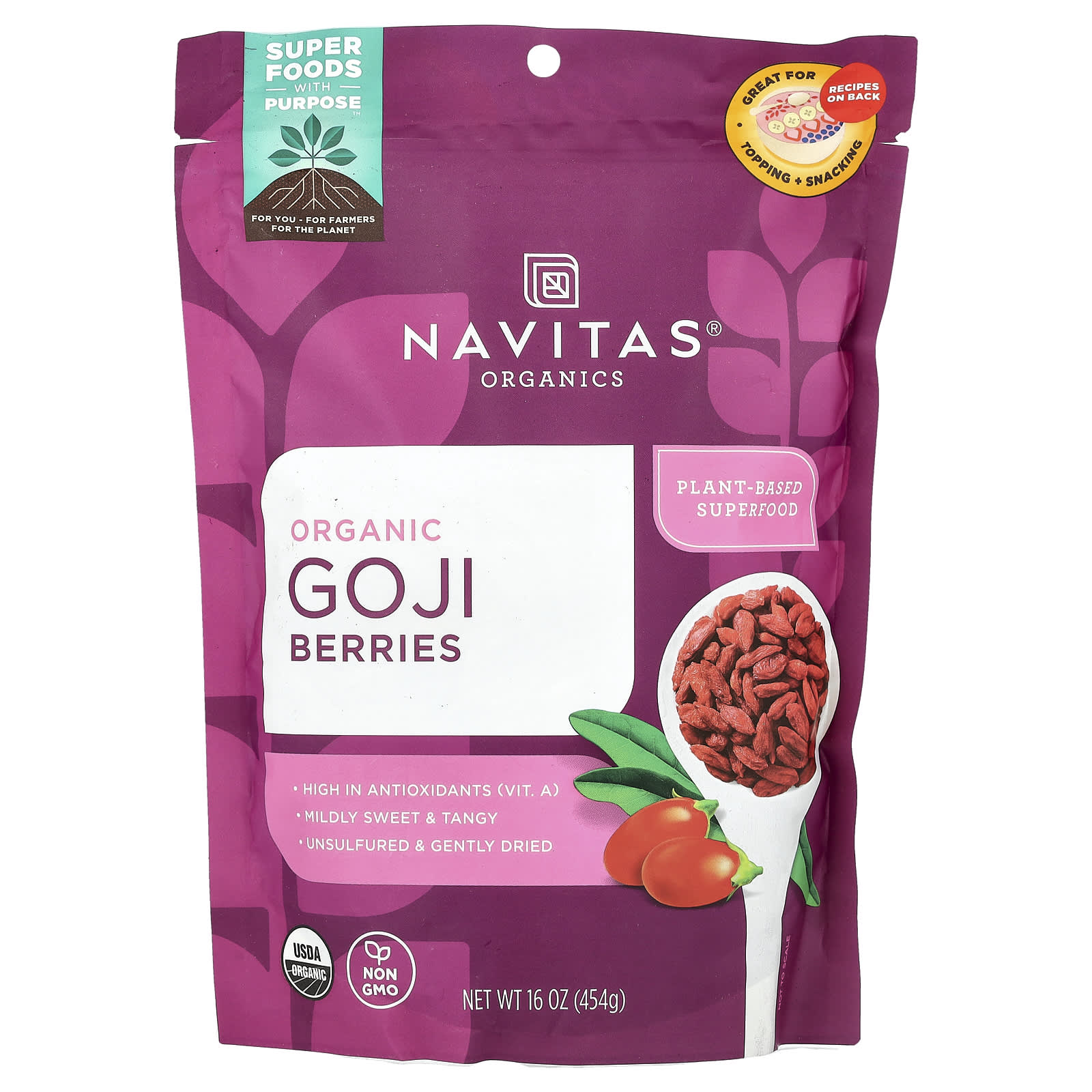 Ягоды годжи Navitas Organics Organic, 454 г