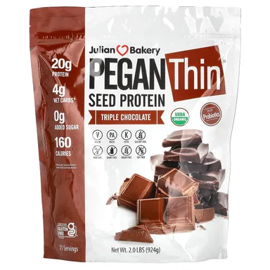 Фото товара: Шоколад Julian Bakery Pegan Thin Seed Protein, Triple Chocolate, 924 г