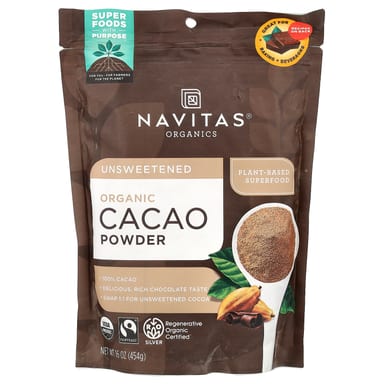 Какао-порошок Navitas Organics Organic Unsweetened, 454 г