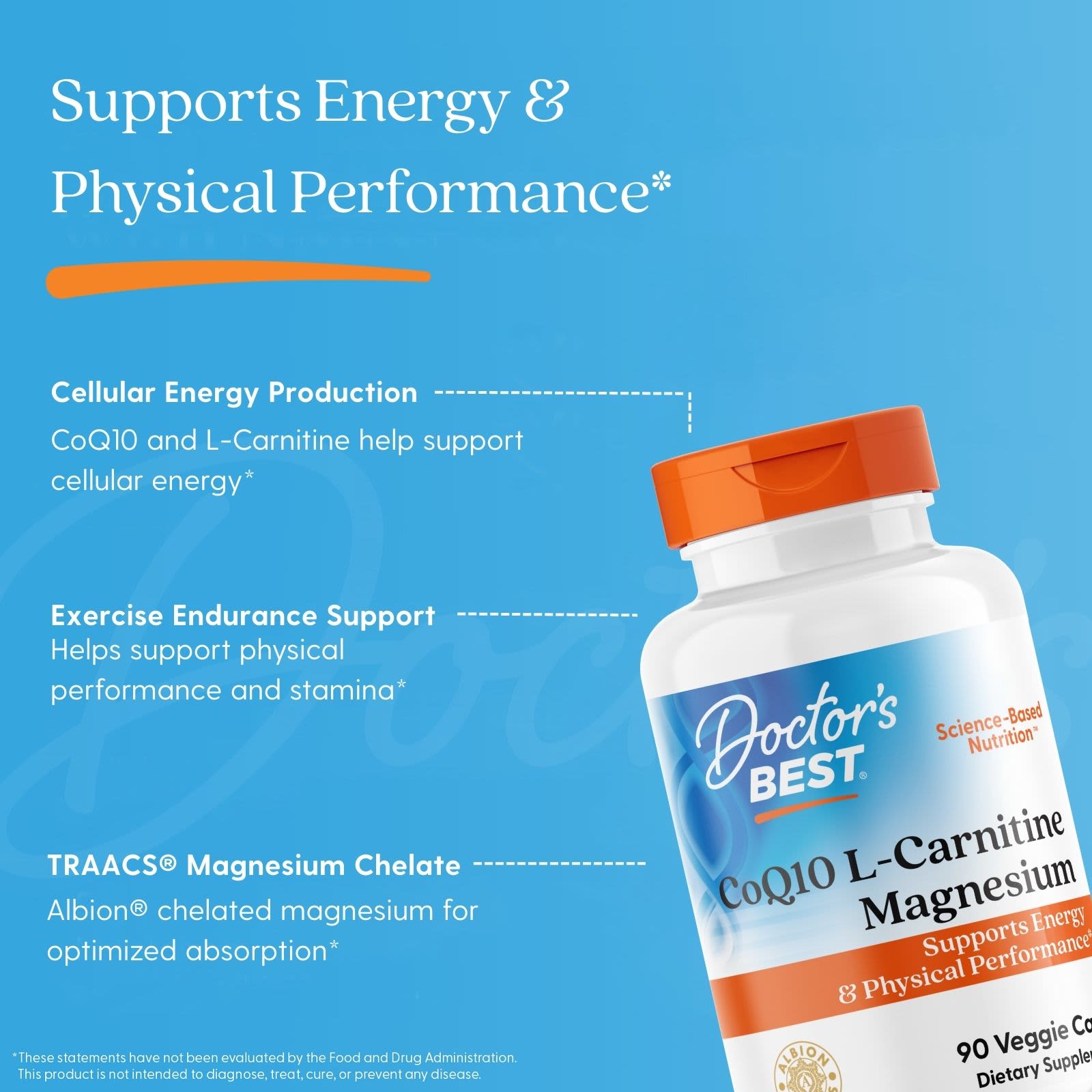 L-карнитин Doctor's Best CoQ10 L-Carnitine Magnesium, 90 растительных капсул — фото 5