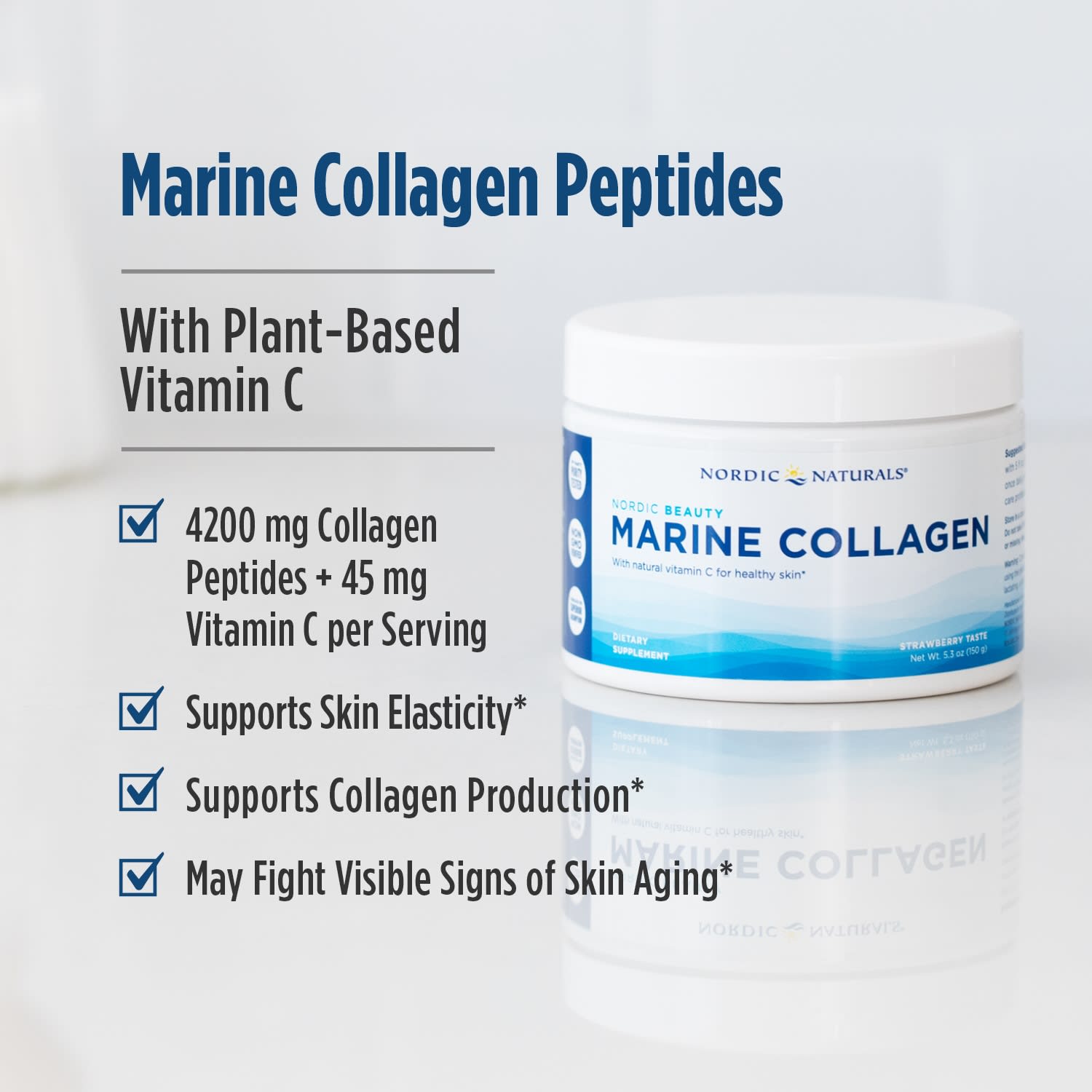 Витамин C Nordic Naturals Nordic Beauty Marine Collagen, вкус Strawberry, 150 г — фото 3