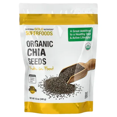 Фото товара: Органические семена чиа California Gold Nutrition Superfoods, 340 г