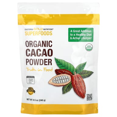 Какао-порошок California Gold Nutrition Superfoods Organic, 240 г