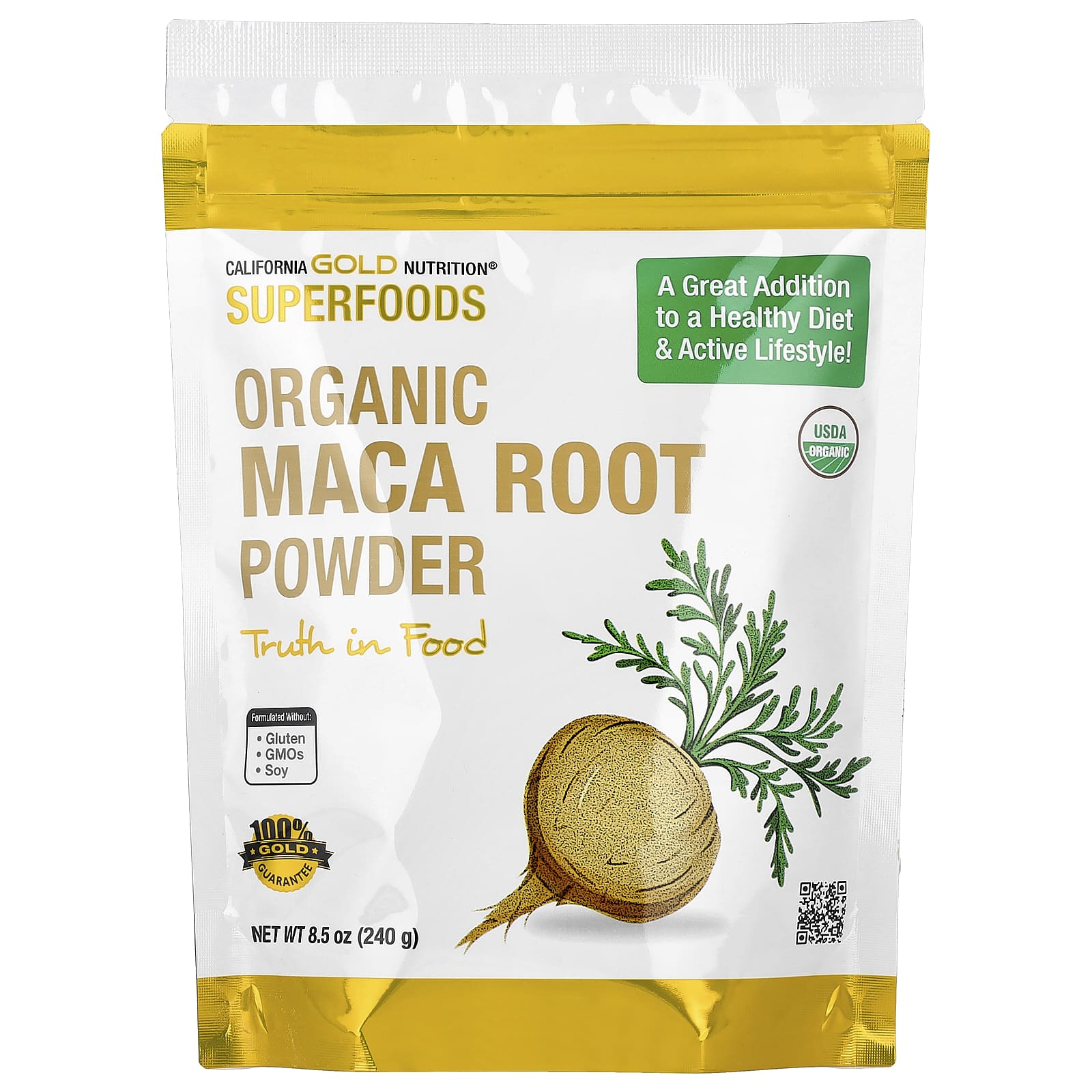 Порошок California Gold Nutrition Superfoods Certified Organic Peruvian Maca Root, 240 г — фото 2