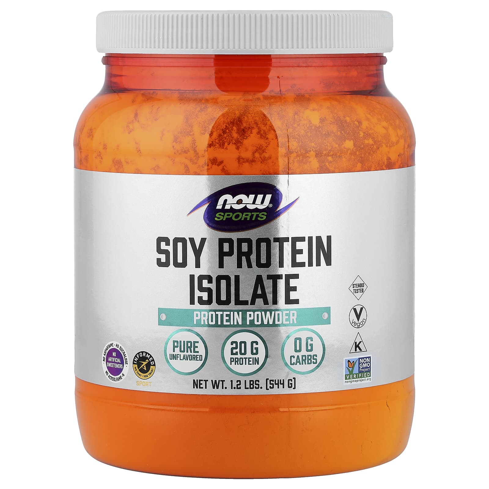 Протеин NOW Foods Sports Soy Isolate Pure, без вкуса, 544 г