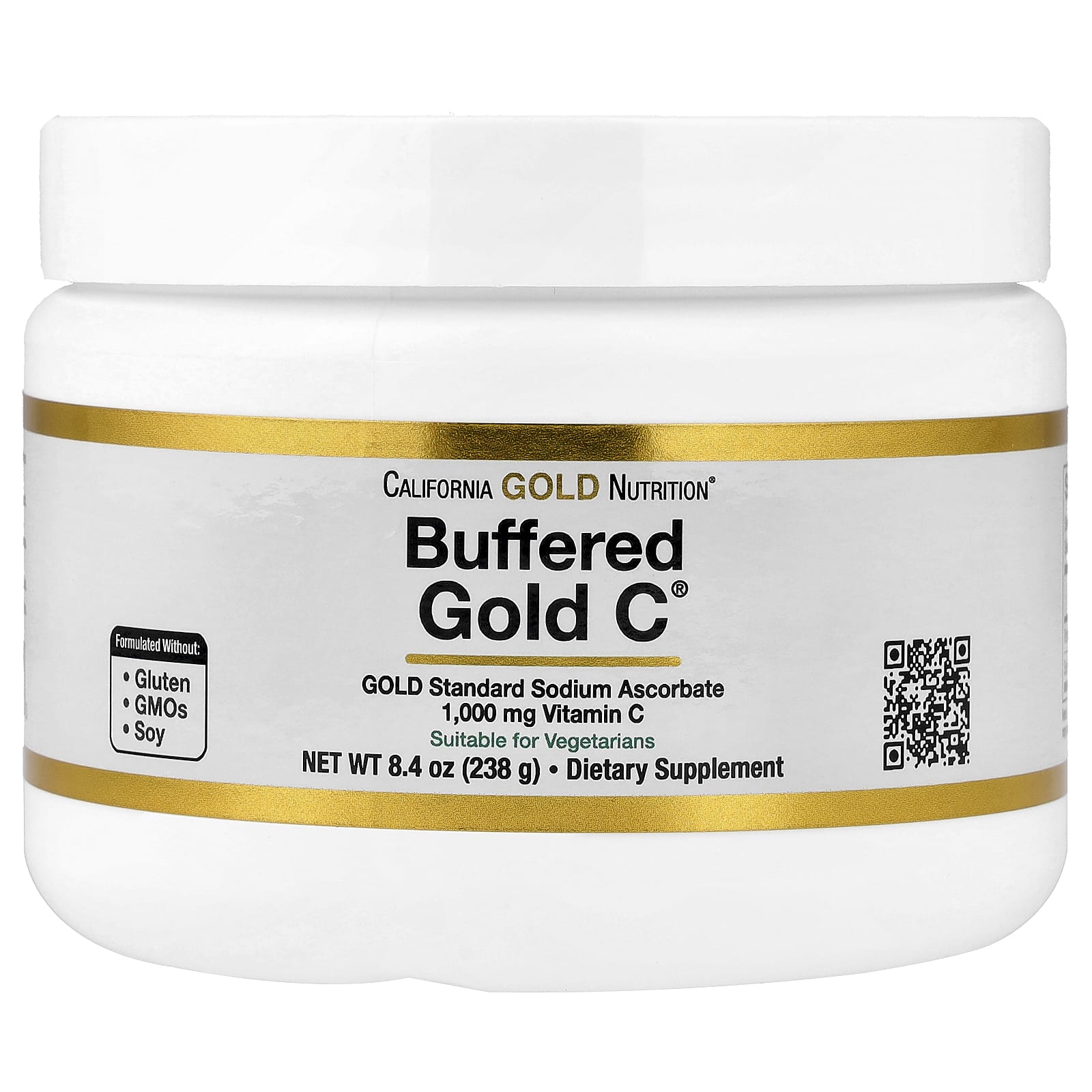 Витамин C California Gold Nutrition Buffered Gold C® Non-Acidic Powder Sodium Ascorbate, 238 г, порошок — фото 5