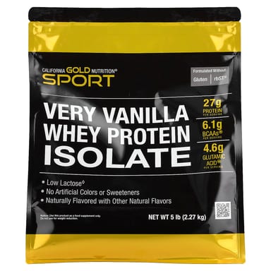 Сывороточный протеин California Gold Nutrition Isolate, Very Vanilla, 2.27 кг