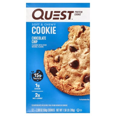 Протеиновое печенье Quest Nutrition Chocolate Chip, оттенок 12 Cookies, 59 г