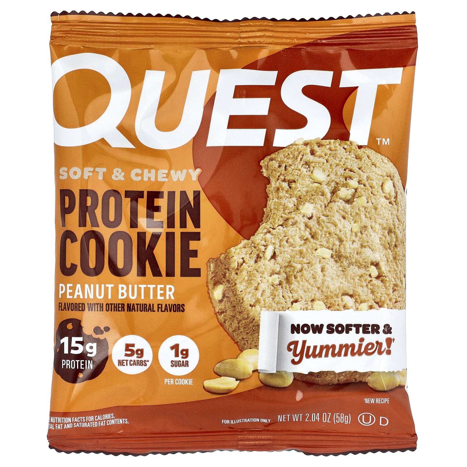 Протеиновое печенье Quest Nutrition Peanut Butter, оттенок 12 Cookies, 58 г — фото 2