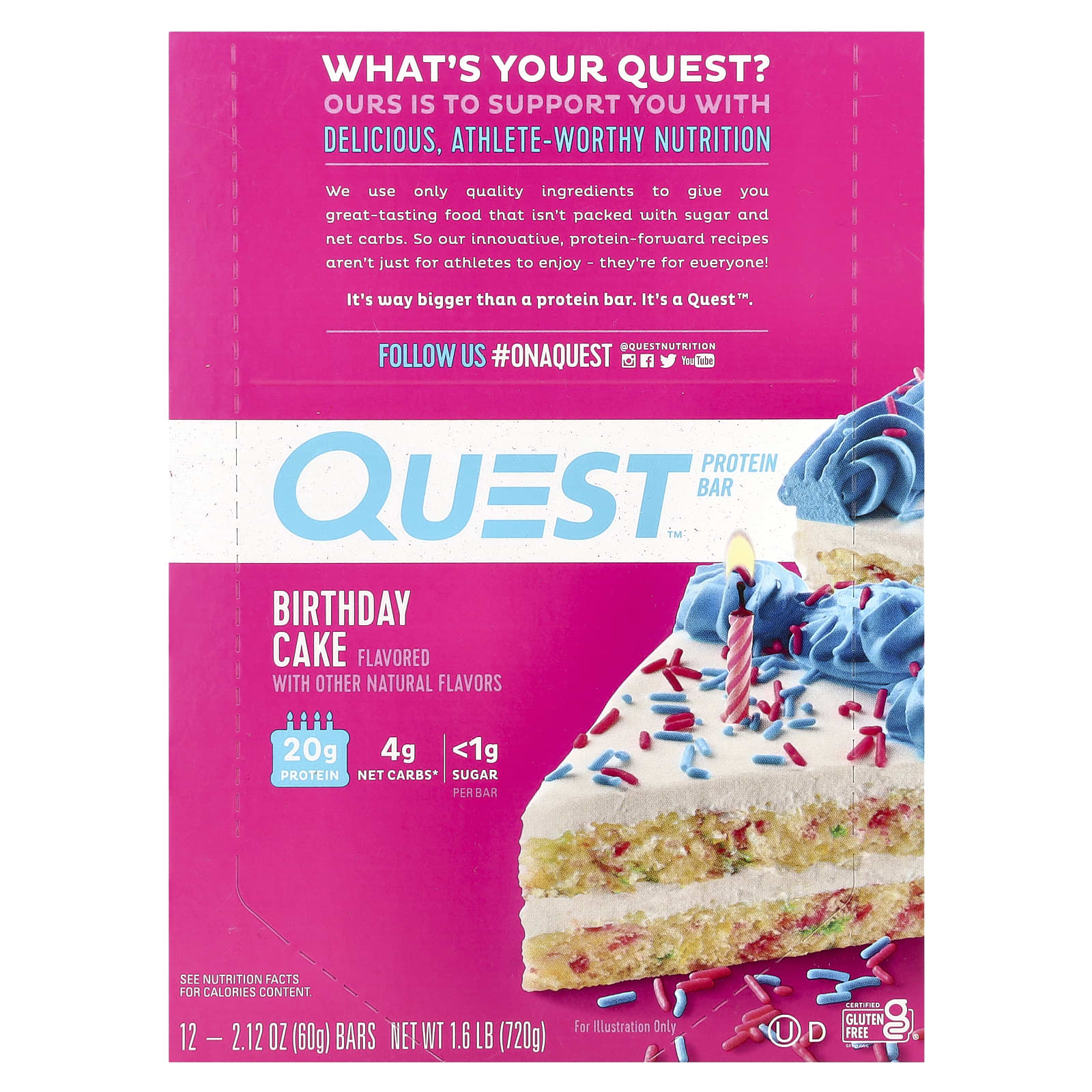 Протеиновый батончик Quest Nutrition Birthday Cake, 60 г, 12 шт. — фото 2