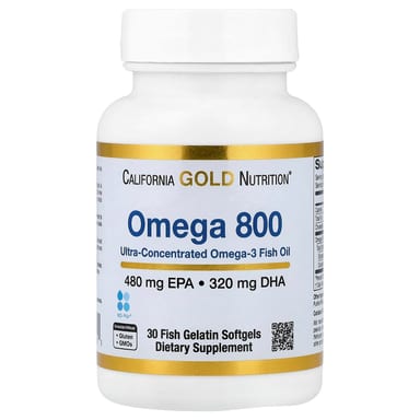 Рыбий жир California Gold Nutrition Omega 800 Ultra-Concentrated Omega-3 kd-pur® Triglyceride Form, 1000 мг, мягкие капсулы