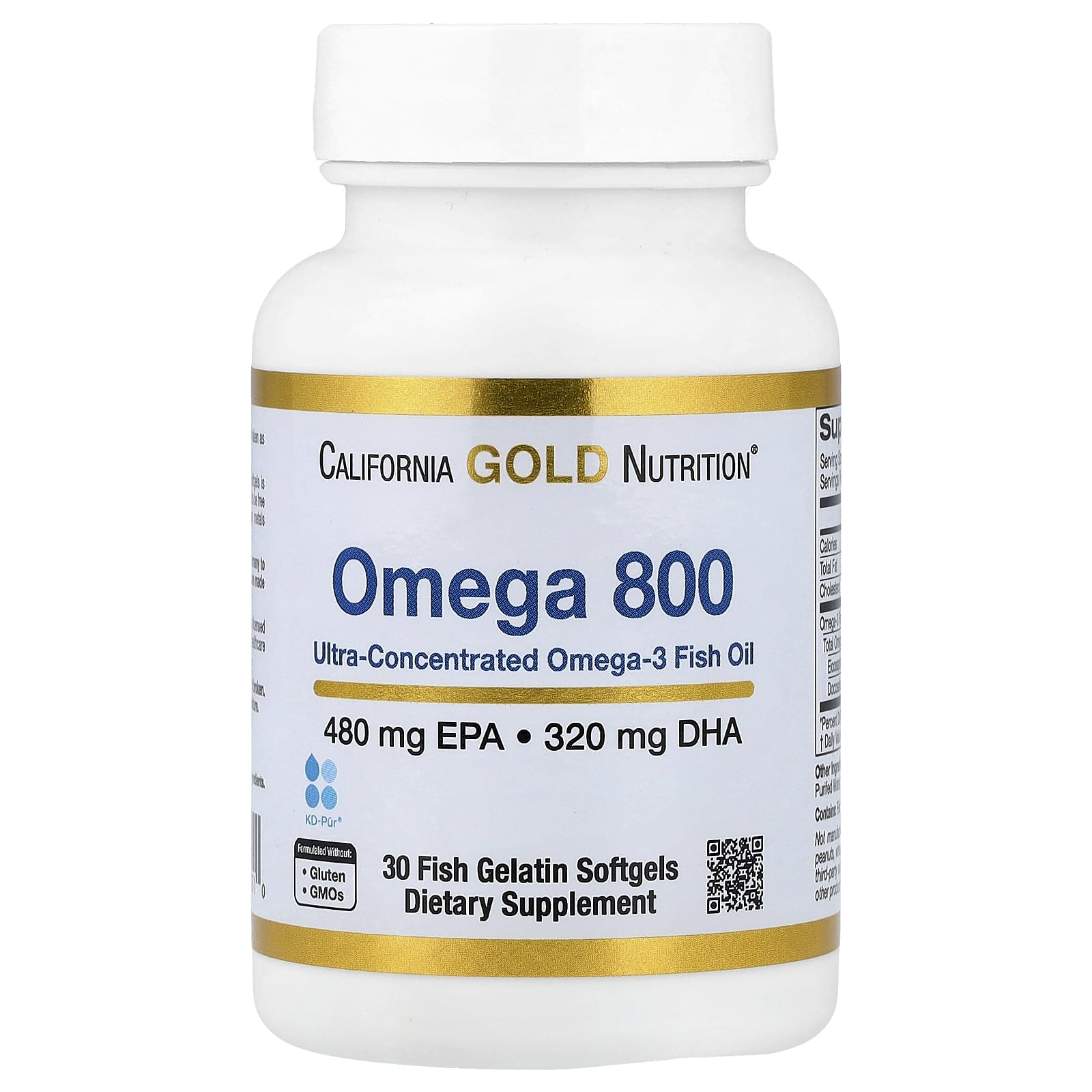 Рыбий жир California Gold Nutrition Omega 800 Ultra-Concentrated Omega-3 kd-pur® Triglyceride Form, 1000 мг, мягкие капсулы — фото 7