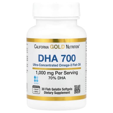 Рыбий жир California Gold Nutrition DHA 700 Ultra-Concentrated 30 Fish Gelatin, 1000 мг, мягкие капсулы